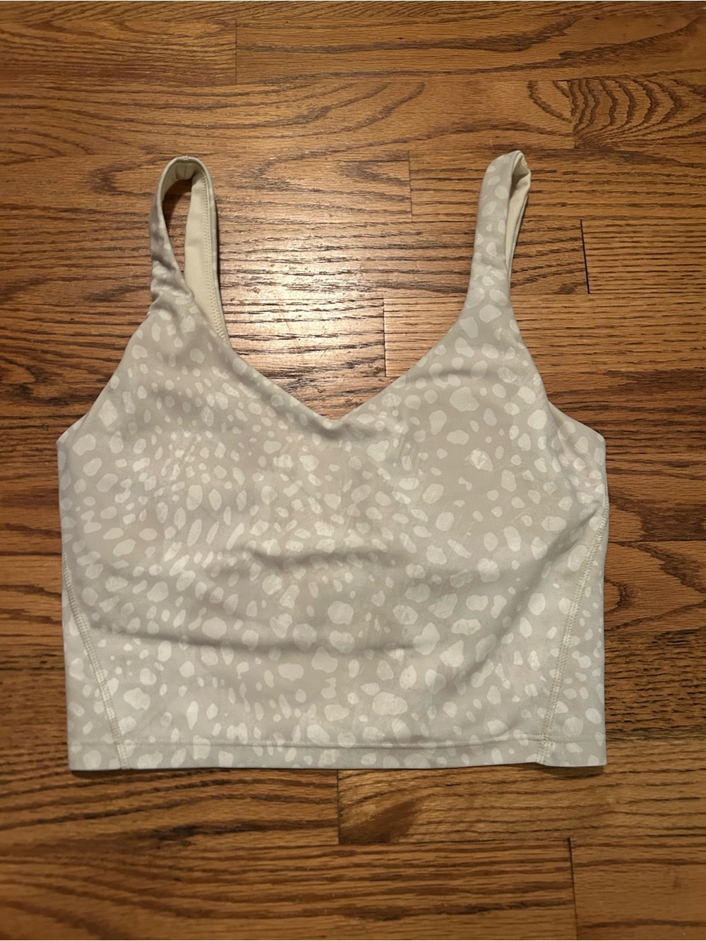 Old Navy Active S Powersoft Light Support Cream White Cheetah Print Workout Top